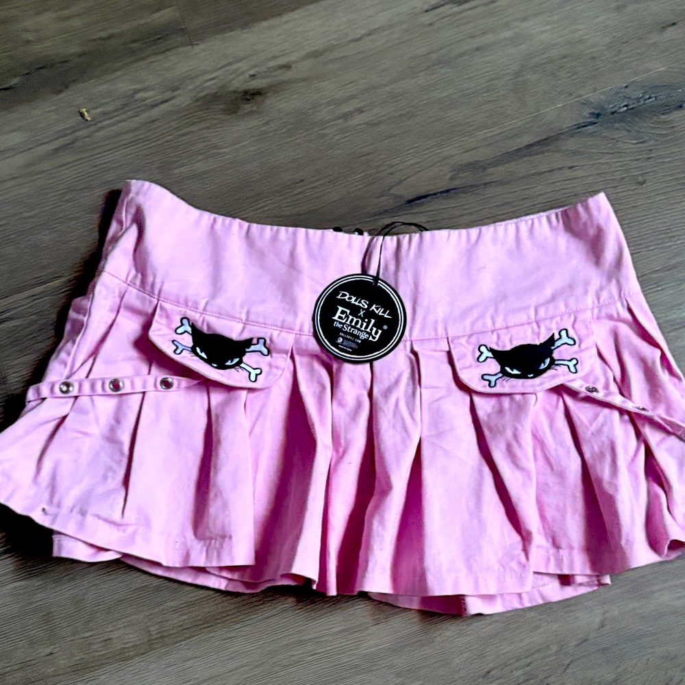 EMILY THE STRANGE SKIRT Dolls Kill Pink Mini Skirt